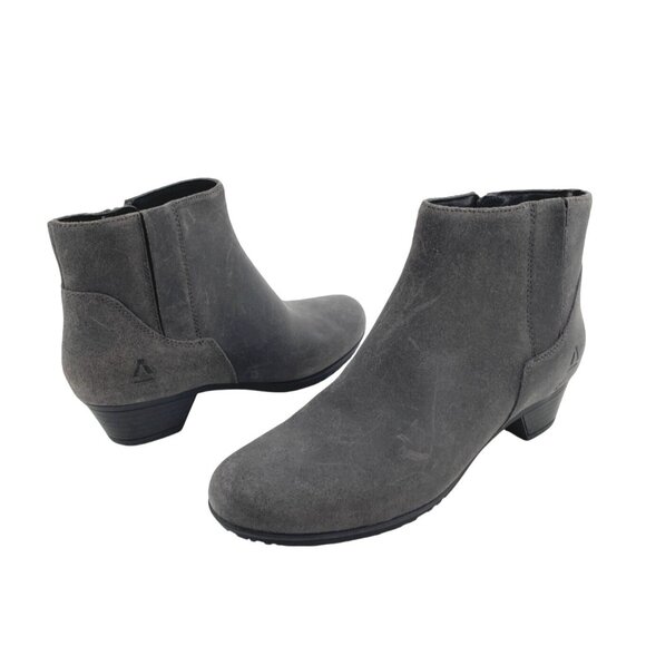 Abeo Melanie A-Line Womens Heeled Side Zip Ankle Boots Size 7.5 Leather Comfort - Picture 1 of 8